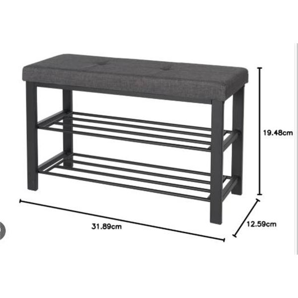 Neatfreak Upholstered Shoe Storage Bench with Shelving