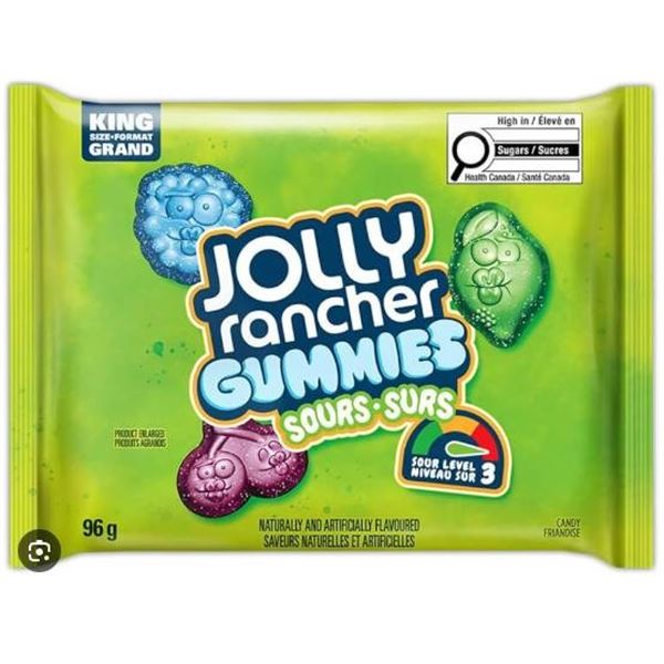 Jolly Rancher Gummies Sours 12 x 96g Pack