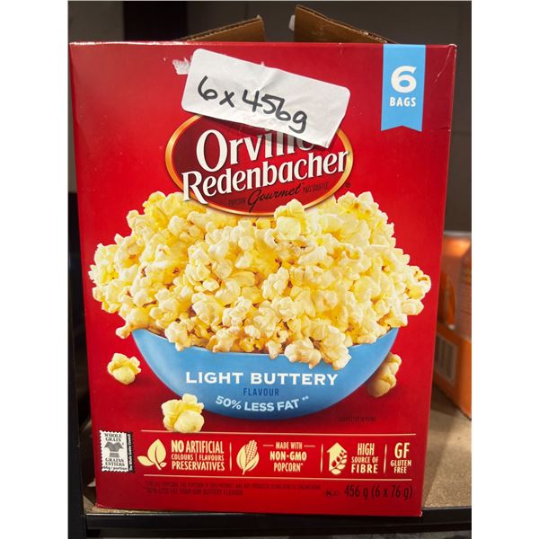 Orville Redenbacher’s Light Buttery Popcorn 6 x 456g Bags