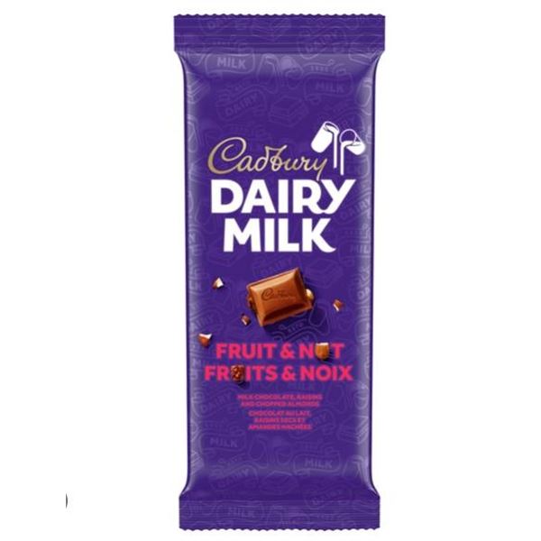 Cadbury Dairy Milk Fruit and Nut 100g Bars – Pack of 21