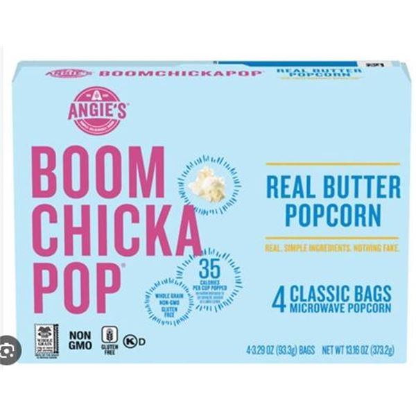 Angie’s Boom Chicka Pop Real Butter Popcorn, 6x372g boxes