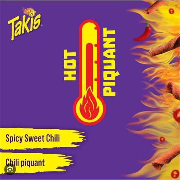 Bag of Takis Rolled Tortilla Chips Chile Dragon Sweet Chili Flavor 18 x 90g