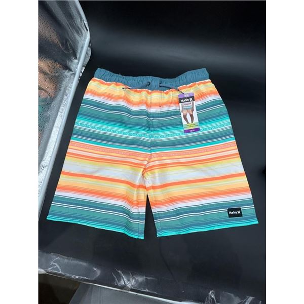 Hurley Boys 18/20 Swim Shorts with Multicolor Striped Design