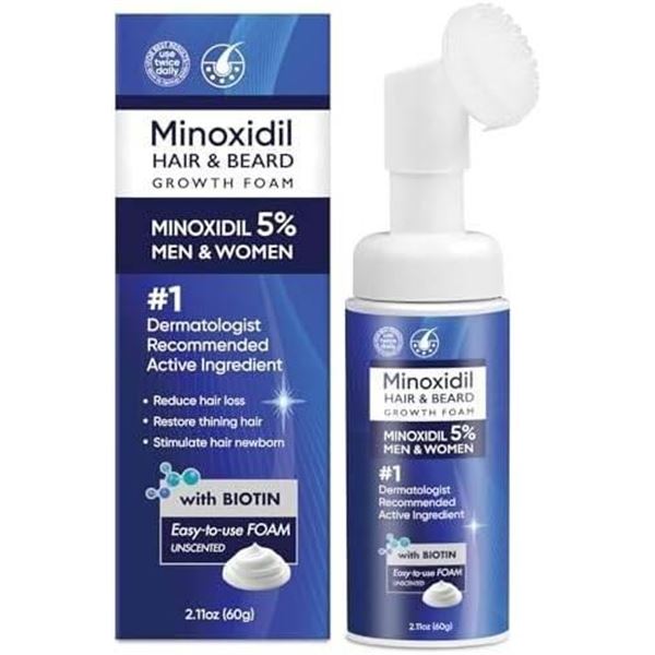 Minoxidil Hair Growth Foam For Men With 5 Percent Biotin – 2.11 Oz