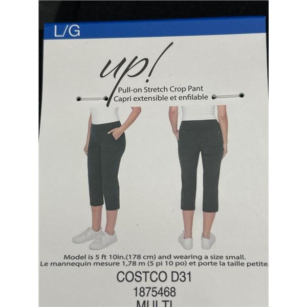 Up! Pull-On Stretch Crop Pant, Size L/G Black