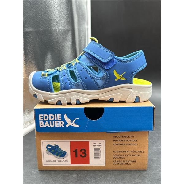 Eddie Bauer Adjustable Fit Kids Sandals, Size 13, Blue and Green
