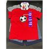 Image 1 : Pekkle 4-Piece Toddler Set,  Graphic Shirt and Shorts, 24M