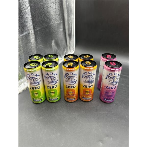 Lot of 10 White Claw Zero Non-Alc 355 mL Cans Assorted Flavors