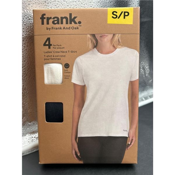 Frank And Oak Ladies’ Crew Neck T-Shirt 4-Pack, Size Small