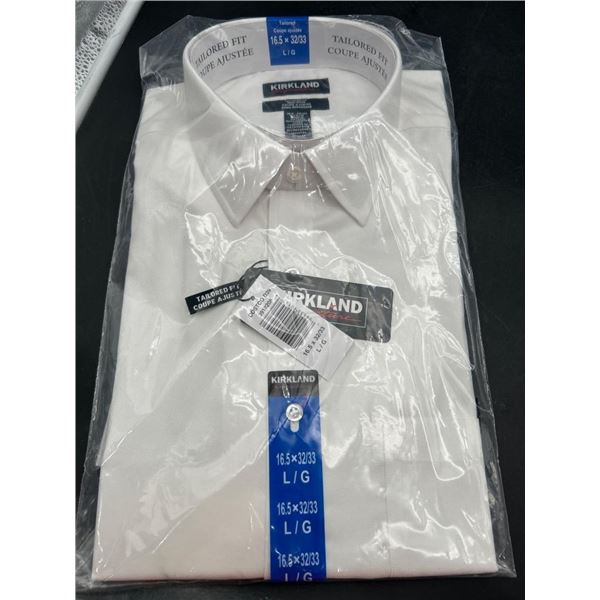 Kirkland Tailored Fit Men’s Long Sleeve Dress Shirt 16.5 x 32/33 L/G