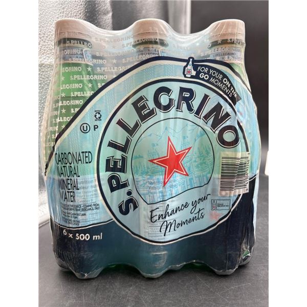 San Pellegrino Carbonated Natural Mineral Water, 6 x 500 ml