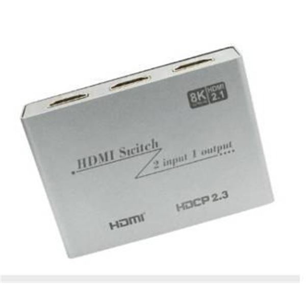 8K HDMI 2.1 Switch with 2 Input and 1 Output and HDCP 2.3 Compliance
