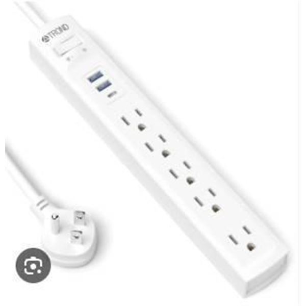 Trond TD-PS-USB3 Surge Protector With USB Charger, 5 AC Outlets & 3 USB Ports