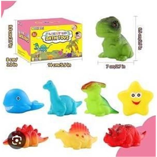 Light-Up Bath Toys Set With Dinosaur Theme