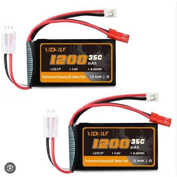 Vicmile 1200mAh LiPo Battery With PH2.0 Plug USB Charger