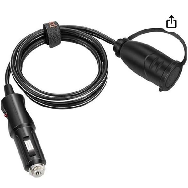 Lot of 2 YCIN D Cigarette Lighter Plug Cords, 12V 13AWG, 3 Ft (Model CAP2F-C1)