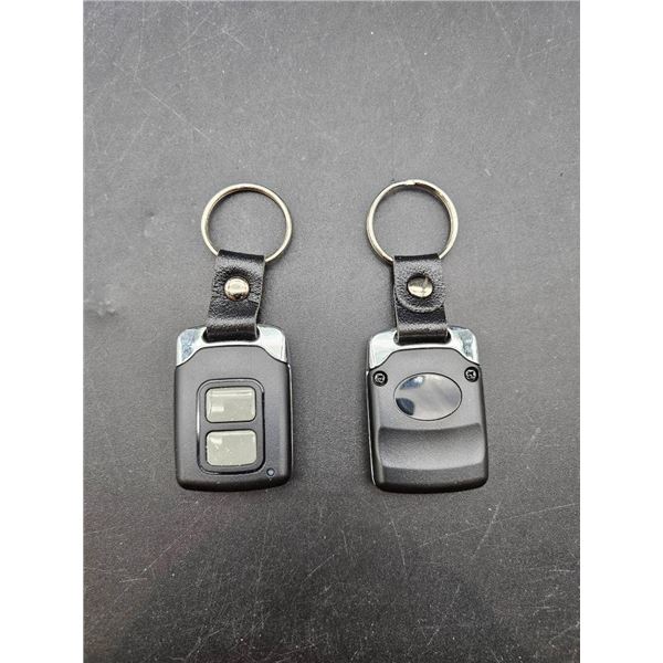 Dual Remote Control Key Fobs with Keyring Attachments