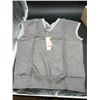 Image 1 : Dokotoo Women’s Medium Gray Sweater with V-Neck and Striped Trim