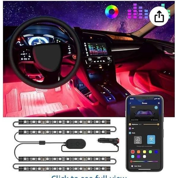 Govee RGB Car LED Strip Light with Multi-Color Options and Remote Control