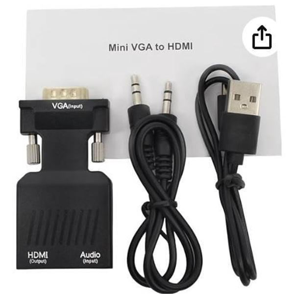 HDMI to VGA Converter Adapter with Audio Support and USB Cable