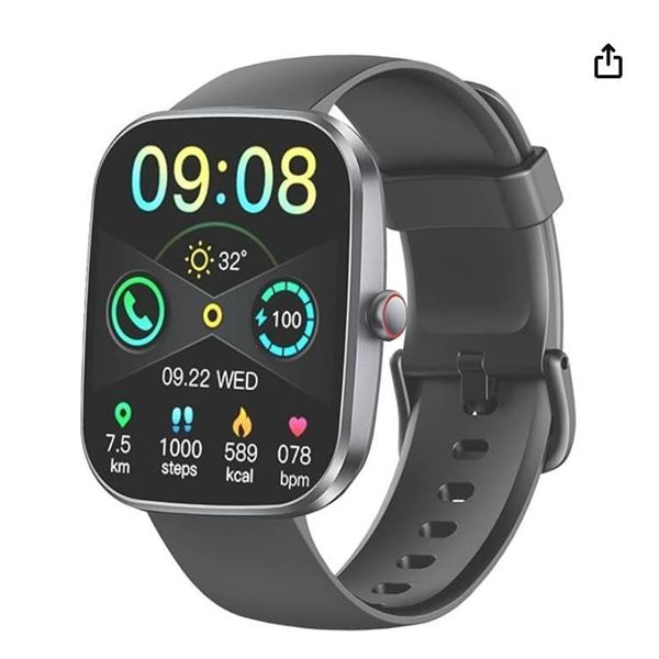 Soudorv Smart Watch for Men Women (Answer/Make Call), HD Smartwatch with Heart Rate, Black