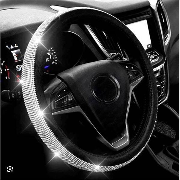Tantan Premium Steering Wheel Cover With Heated Crystal Bling Accessory