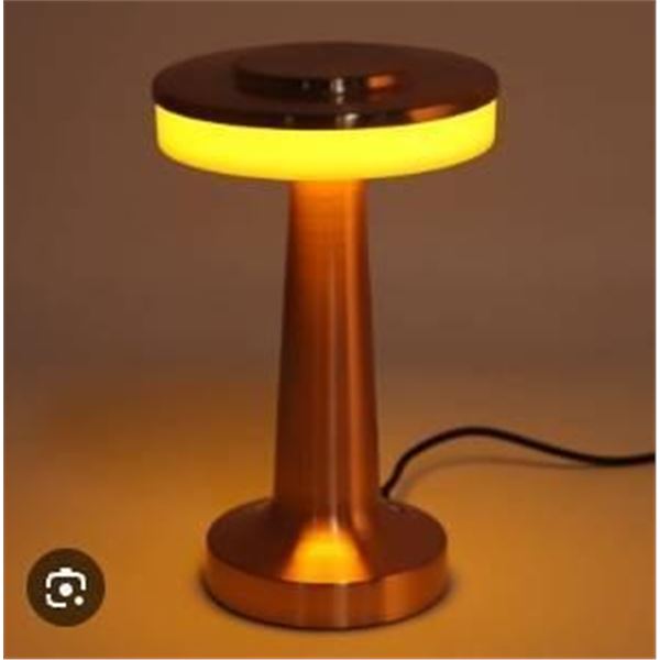 Brass Table Lamp with Frosted and Amber Glass Shade