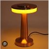 Image 1 : Brass Table Lamp with Frosted and Amber Glass Shade