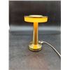 Image 2 : Brass Table Lamp with Frosted and Amber Glass Shade