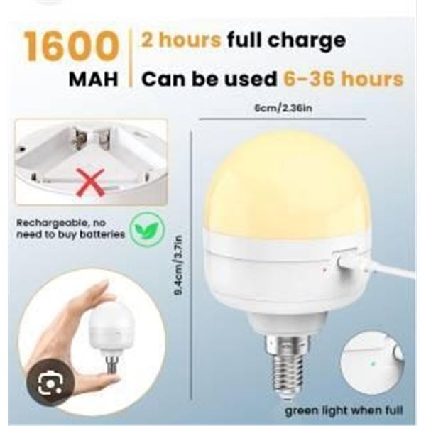 Rechargeable -Operated LED Light Bulb with Remote, E26 Base, 1 Pack