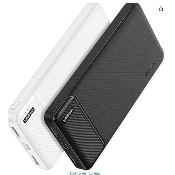 AsperX Power Bank 2 Pack, 10000mAh USB C Portable Charger Fast Charging for iPhone, Portable Battery