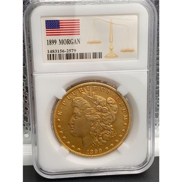1899 Morgan Silver Dollar Coin Graded Slabbed Holder – COPY