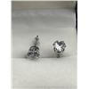 Image 3 : Pair Of Sterling Silver Heart-Shaped Cubic Zirconia Stud Earrings