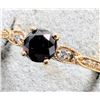 Image 2 : $1640 10K  1.63G Black Diamond 0.62Ct + 0.1Ct Lab Dia Ring