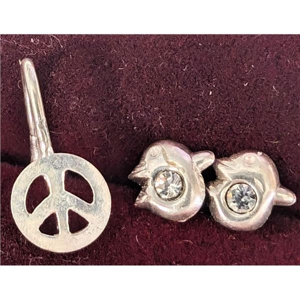 $50 Silver Earring And Nose Pin  Set