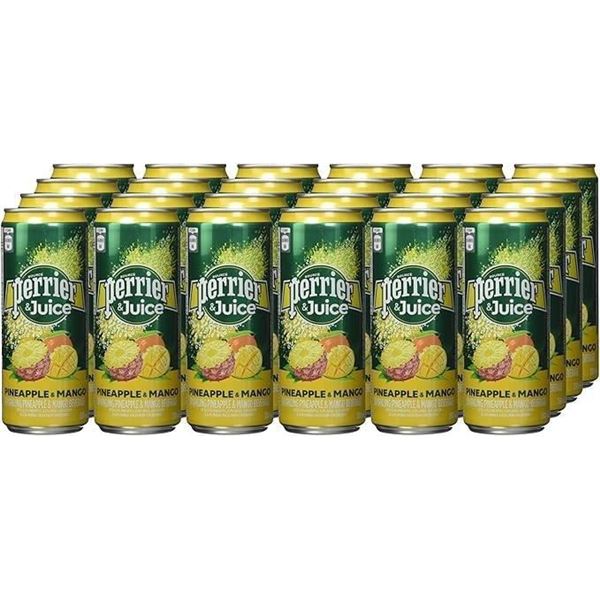 Perrier & Juice Pineapple Mango Sparkling Beverage 4 x 6 Pack (330 ml Each)