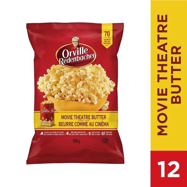 Orville Movie Theatre Butter Popcorn 12-Pack (150g Each)