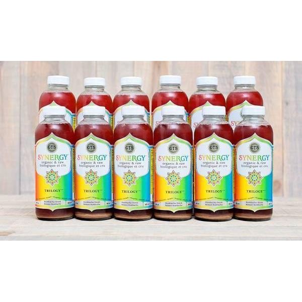 GT’s Synergy Raw Kombucha, Trilogy Flavor, 480mL, 12-Pack