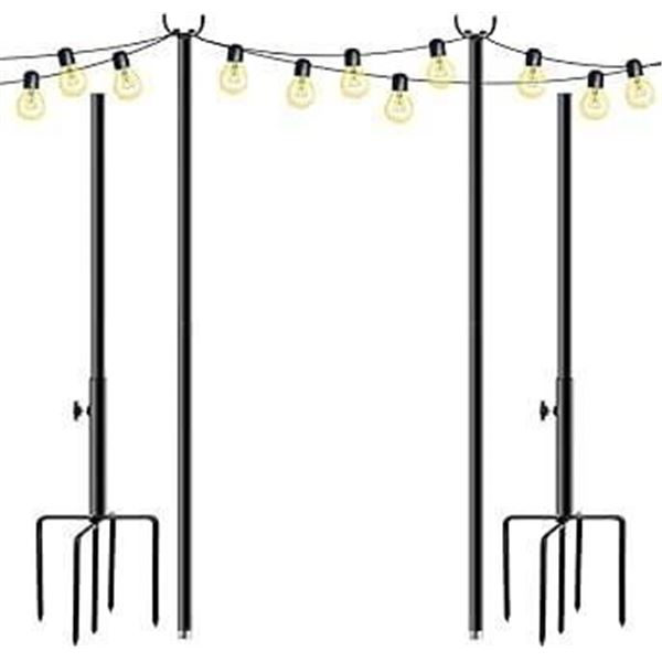 Holiday Styling String Light Poles – 9ft – Double Pack