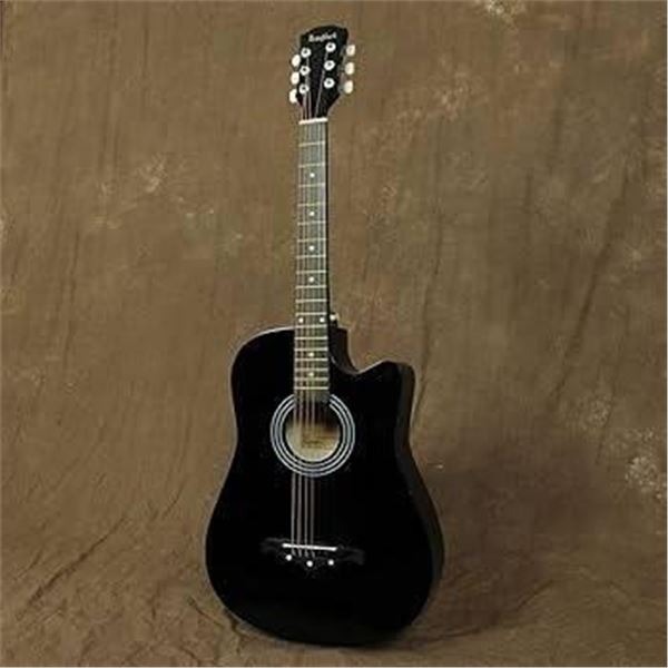 38-Inch Black Acoustic Guitar with Accessories