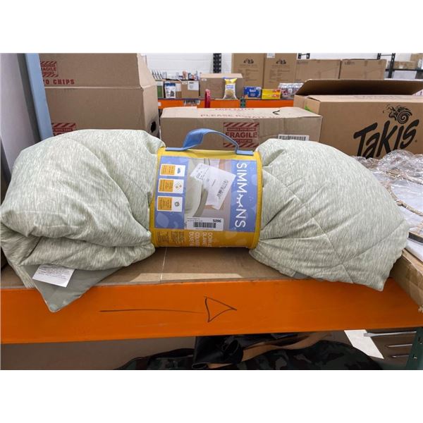 Queen Size Down Alternative Blanket, Light Green, 249 cm x 234 cm