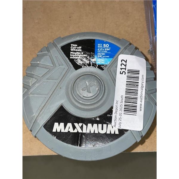 Maximum 4 1/2 inch Thin Cut-Off Wheels, 50 Pack