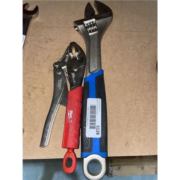 Adjustable Wrenches: 15-Inch Adjustable Wrench and Milwaukee Locking Pliers