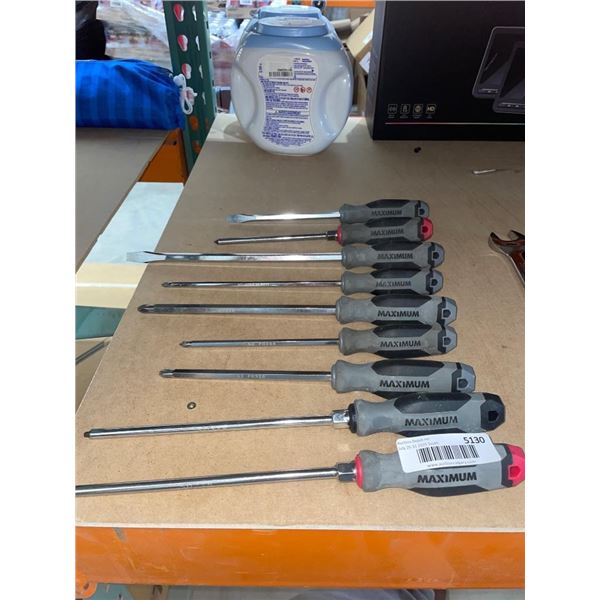 Maximum Screwdriver Set Featuring Assorted Sizes and Types
