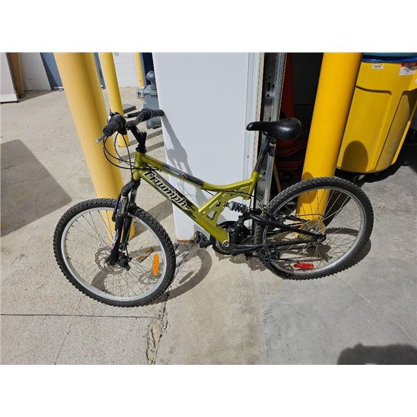 Triumph Cliff Hanger Green Full-Suspension Bicycle with Shimano Shifters