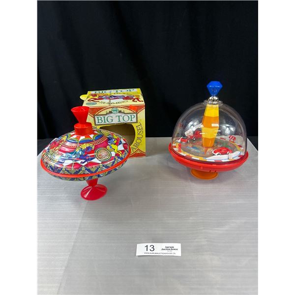 2 Vintage Spinning Big Tops One in Original Box