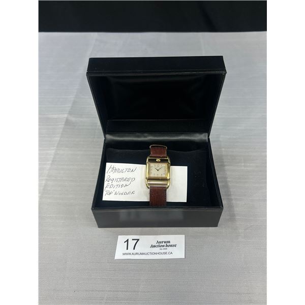 Vintage Hamilton Wrist Watch, Registered Edition, Top Winder
