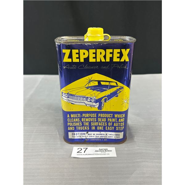Vintage Zeperfex Polish Tin Full w/ Good Graphics