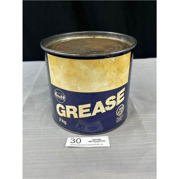 Full Vintage Gulf 5lb 2kg Grease Tin