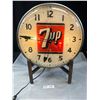 Image 1 : Good Working Order Vintage 7up Light Up Clock Has Crack On Face